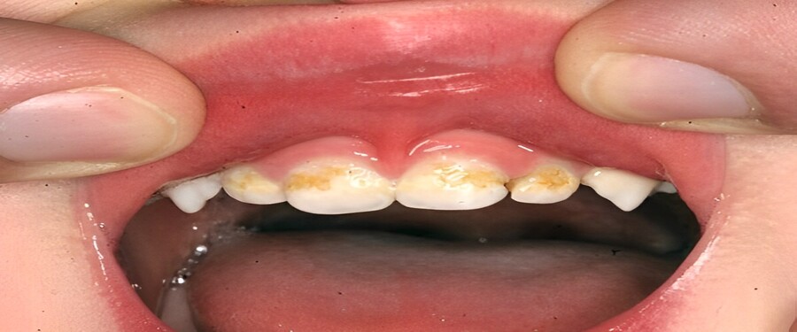 Cao răng xuất hiện trên răng trẻ nhỏ