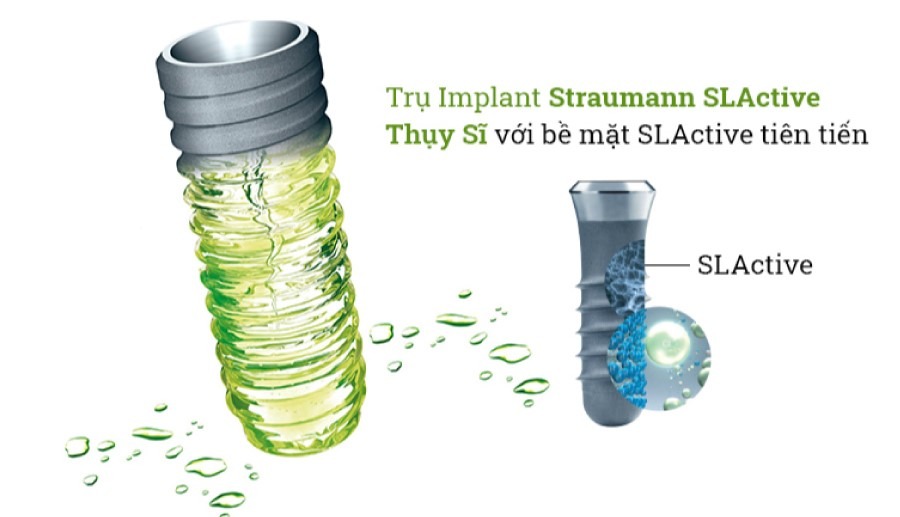 Trụ Implant Straumann SLactive được thiết kế với bề mặt tiên tiến